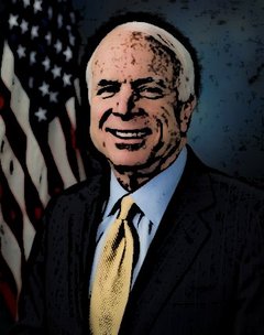 J.McCain portrait from Wikipedia Commons; cartooned by Bachster using the GIMP