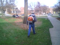 Man with leaf blower