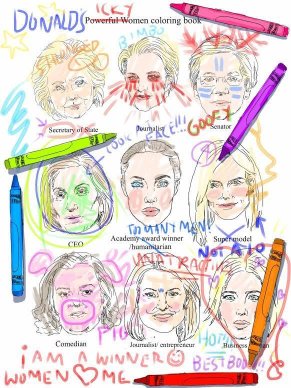 A page from Donald Trump’s coloring book as imagined by HuffingtonPost.com